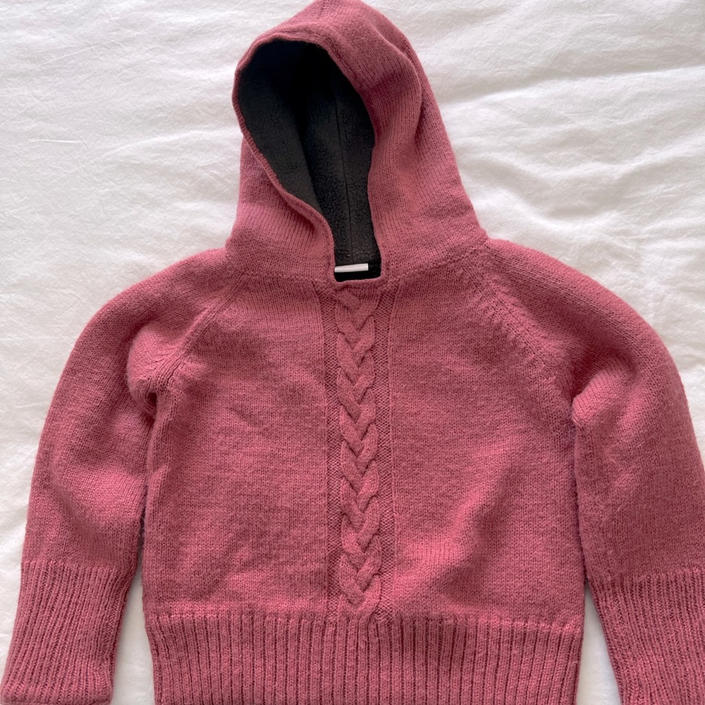 Egg baby dusty rose wool hooded sweater size 2T